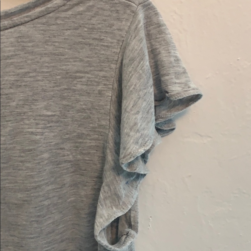 H&M Gray Ruffle Sleeve Tee - Picture 4 of 5